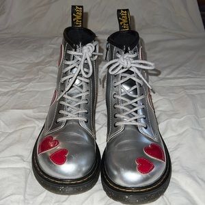 Doc Martens 1460 Silver lace up boots